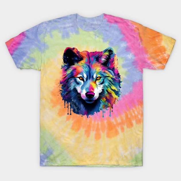 Tie dye Wolf T-Shirt by yasinylcu